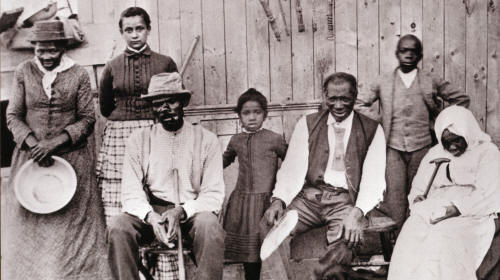 Harriet Tubman with family and friends